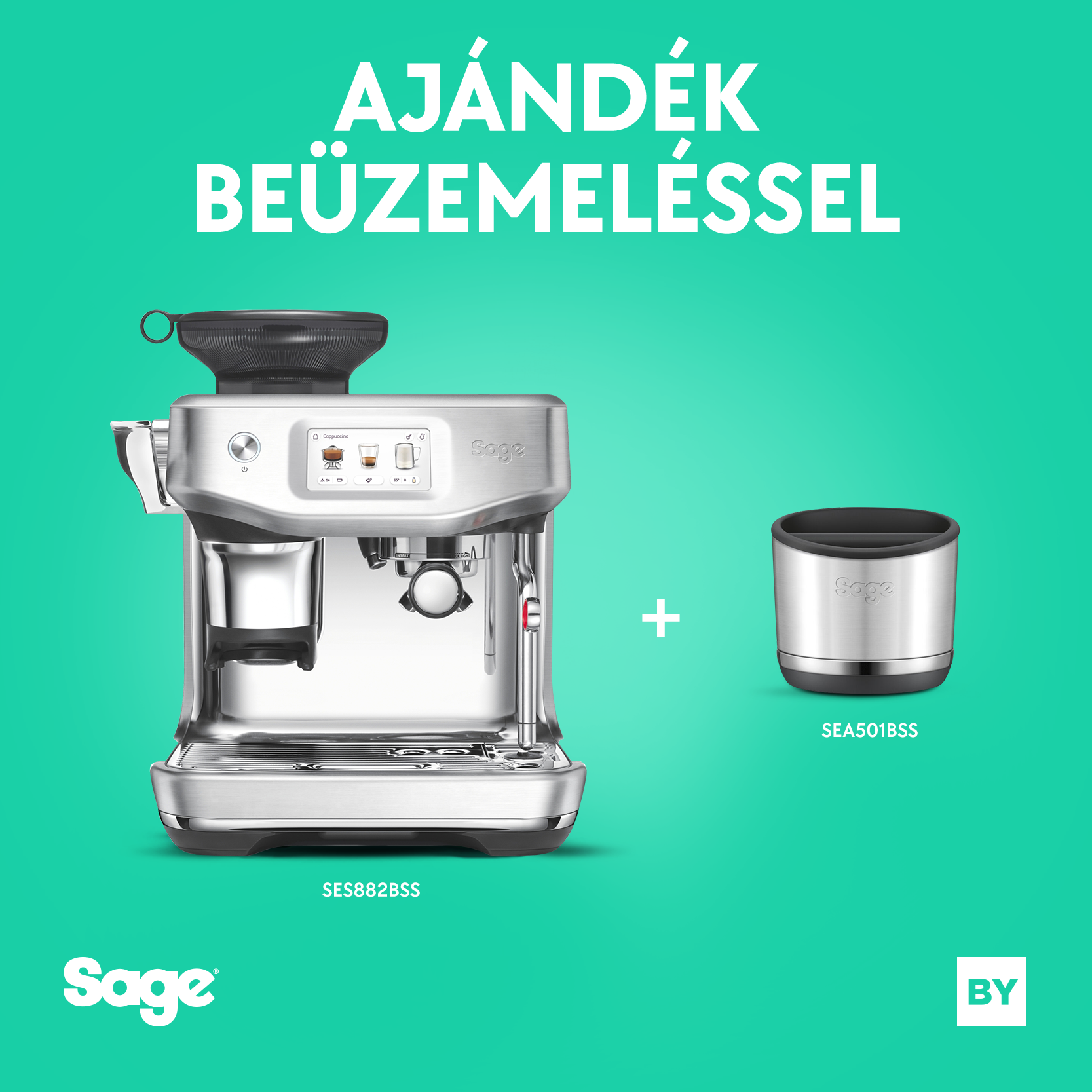 Sage SES882BSS - THE BARISTA TOUCH Impress - Cold Extraction + Sage SEA501SS
